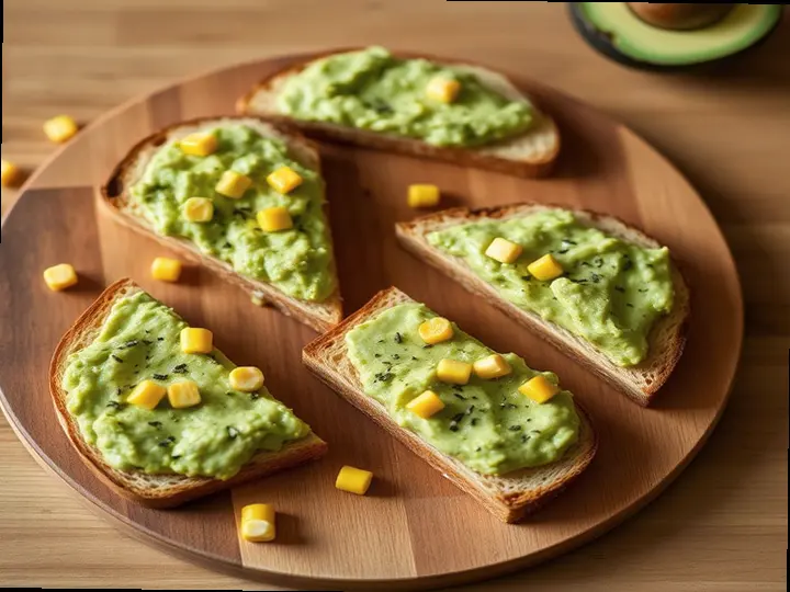 Corn & Avocado Smash Toast (Guarani style) — The finished dish