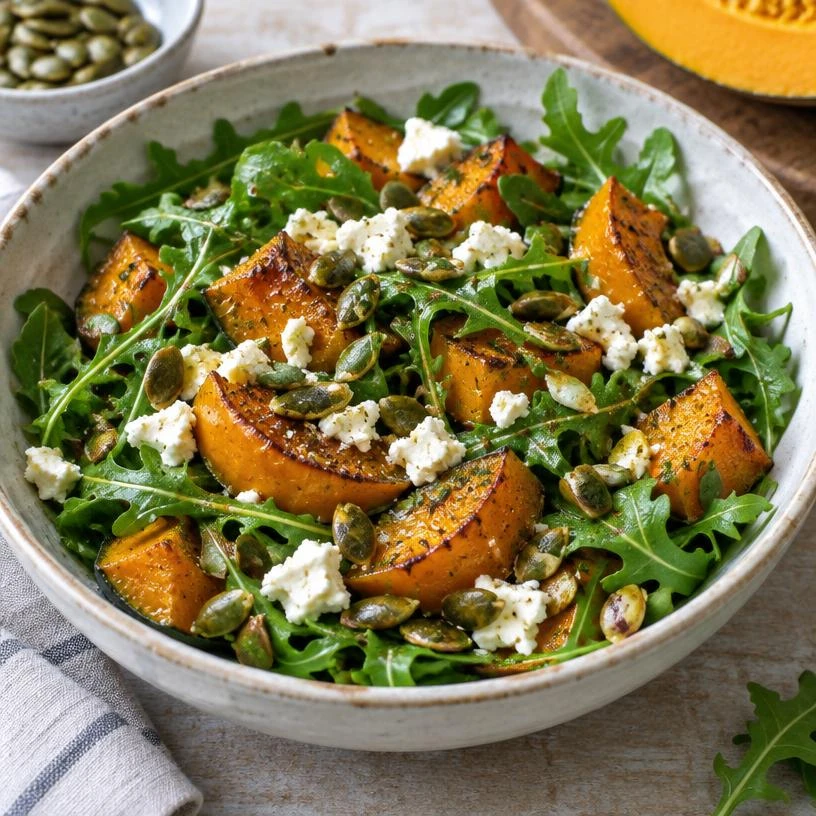 Roast Pumpkin & Rocket Salad — The finished dish