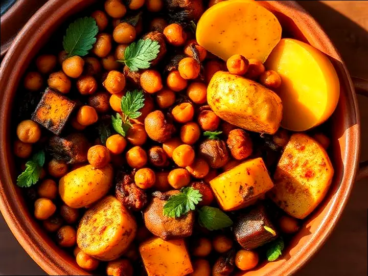 Spiced Vegetable Tagine with Toasted Almonds — The finished dish
