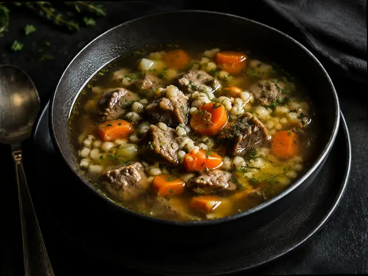 Bison & Barley Stew — The finished dish