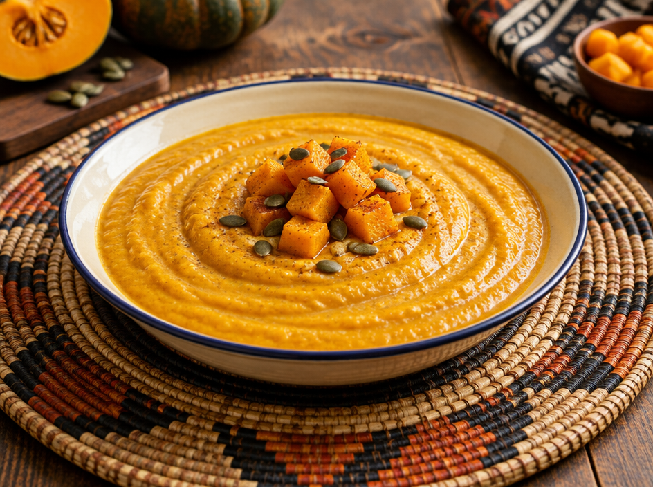Sunshine Pumpkin Porridge (Kongo style) — The finished dish