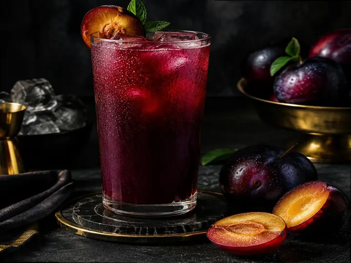 Czech Plum Herb Spritz — The finished dish