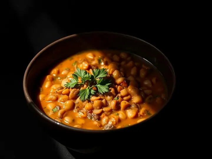 Sopa de Frijol con Loroco — The finished dish
