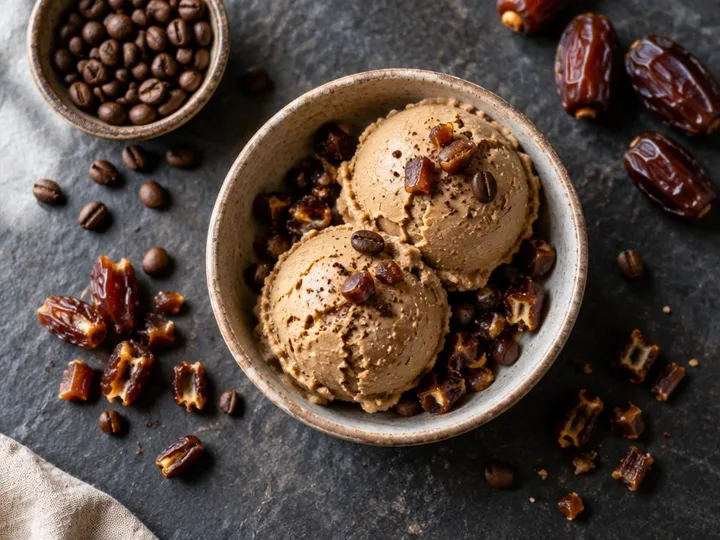 Coffee & Date Nice Cream — The finished dish