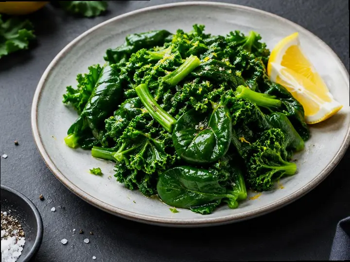 Gomen Wat Collards — The finished dish