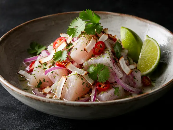 Kokoda Lime-Cured Fish — The finished dish