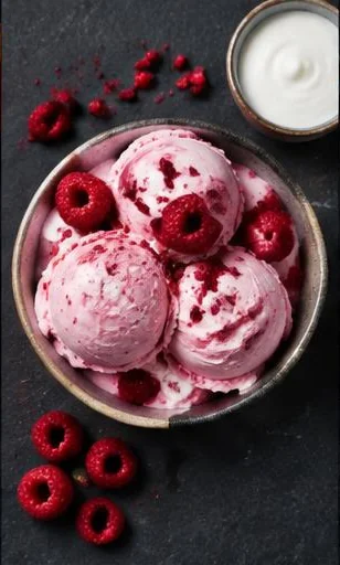 Raspberry Yoghurt Ice Cream — The finished dish