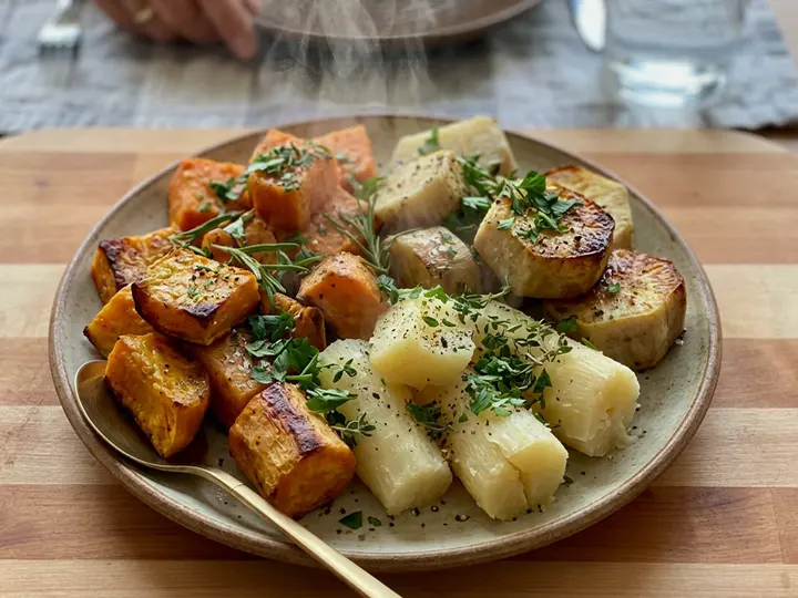 Quark & Herb Potatoes — The finished dish