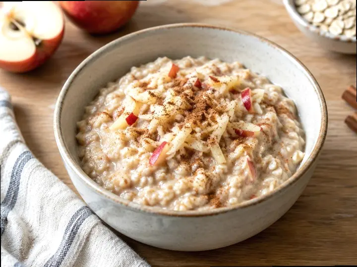Soft Oat & Apple Porridge (Bavarian style) — The finished dish