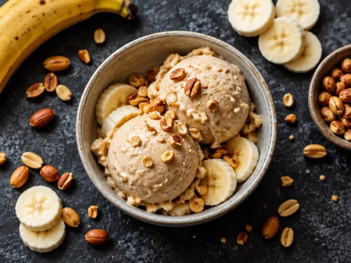 Groundnut & Banana Nice Cream — The finished dish