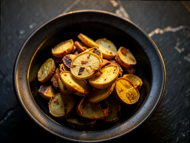 Roasted Cocoyam Chips — The finished dish