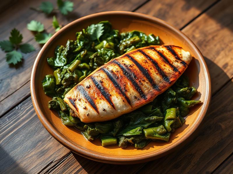 Light Efo Riro with Steamed Greens
