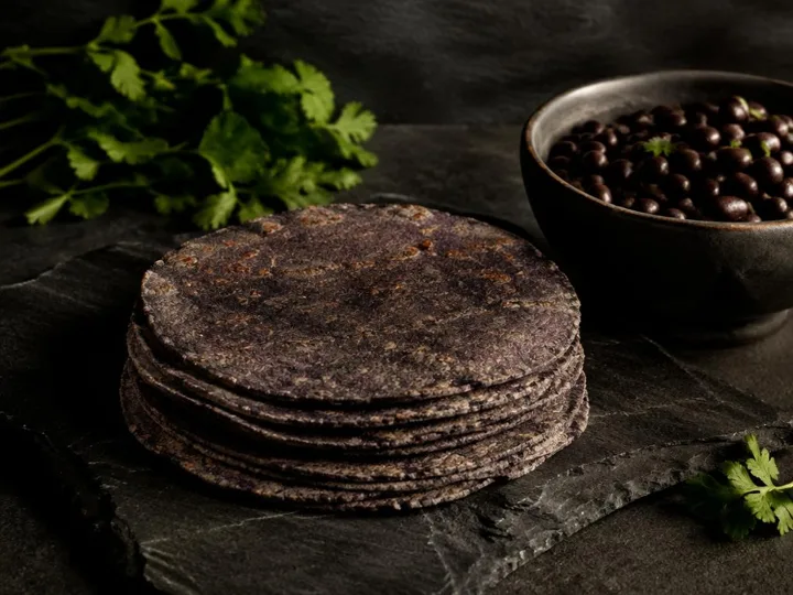 Black Bean Masa Tortillas — The finished dish