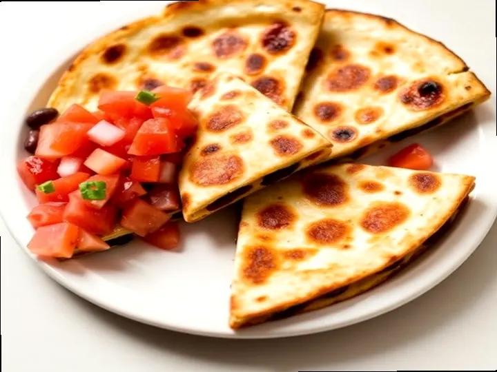 Cheesy Black Bean Quesadilla (Lenca style) — The finished dish