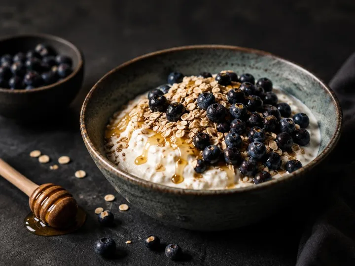 Skyr with Blueberries — The finished dish