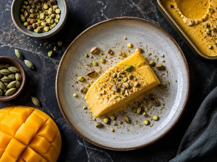 Mango Cardamom Kulfi-Style Ice Cream — The finished dish