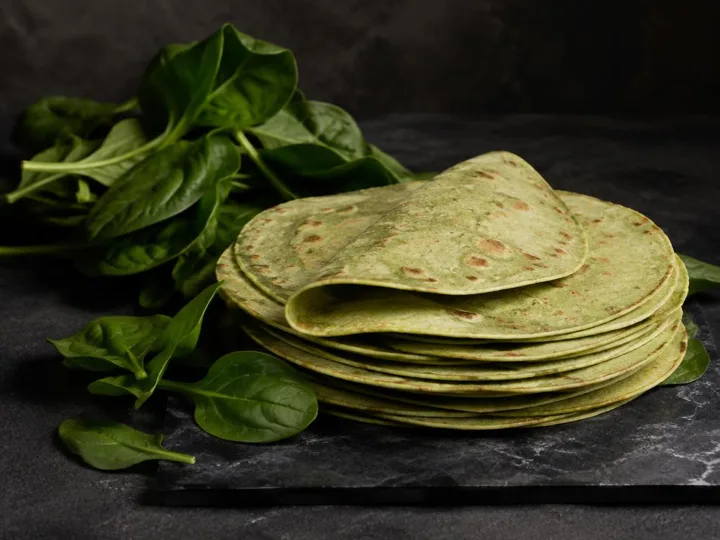 Spinach Wholewheat Tortillas — The finished dish
