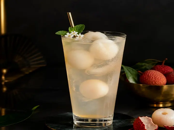 Javanese Lychee Herb Spritz — The finished dish