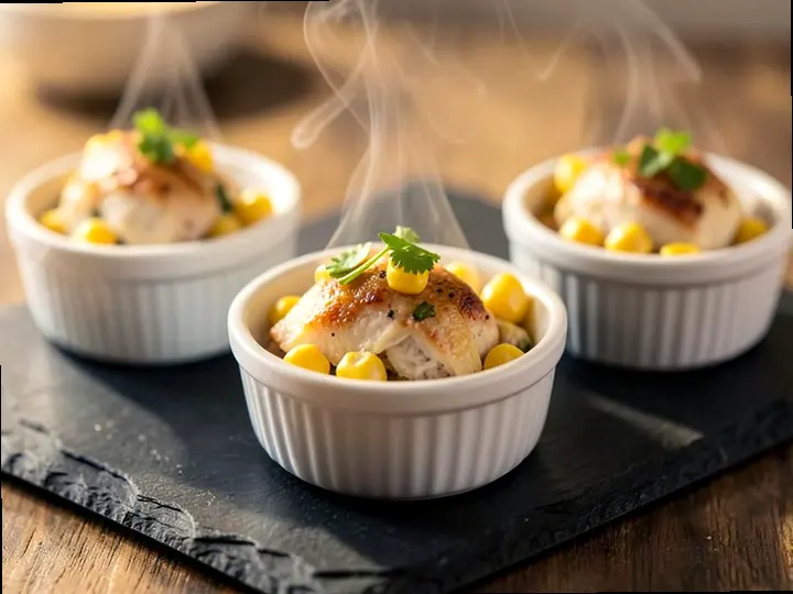 Steamed Chicken & Corn Cups (Javanese style) — The finished dish