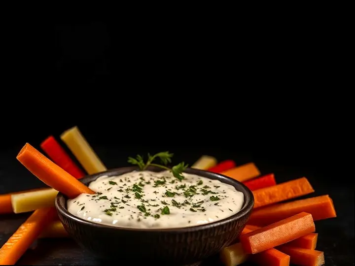 Hummus & Vegetable Sticks — The finished dish
