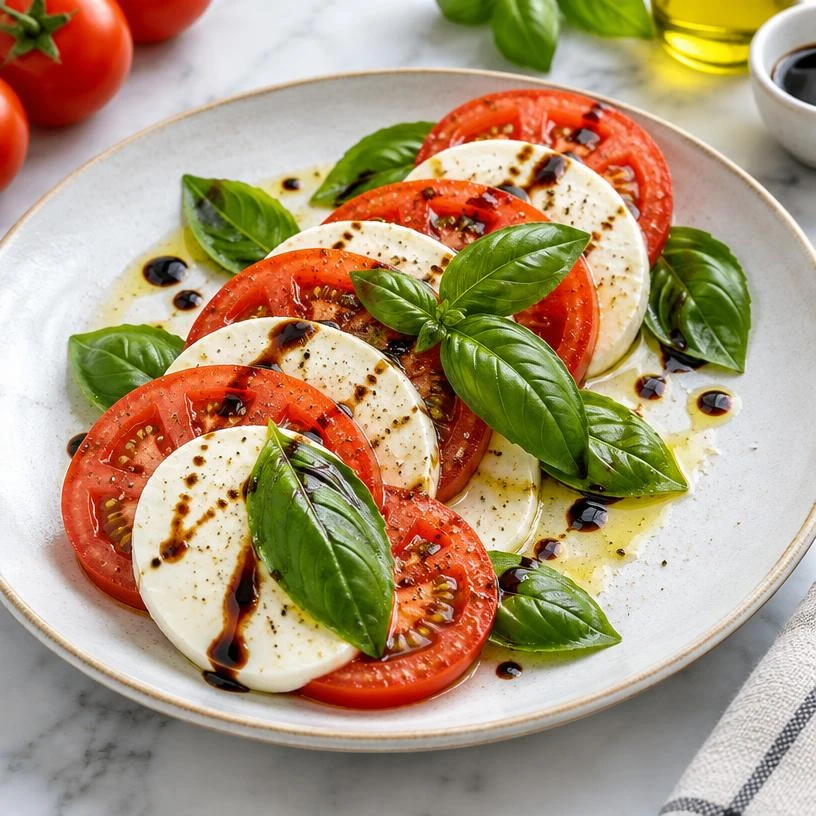 Caprese Salad with Basil — The finished dish