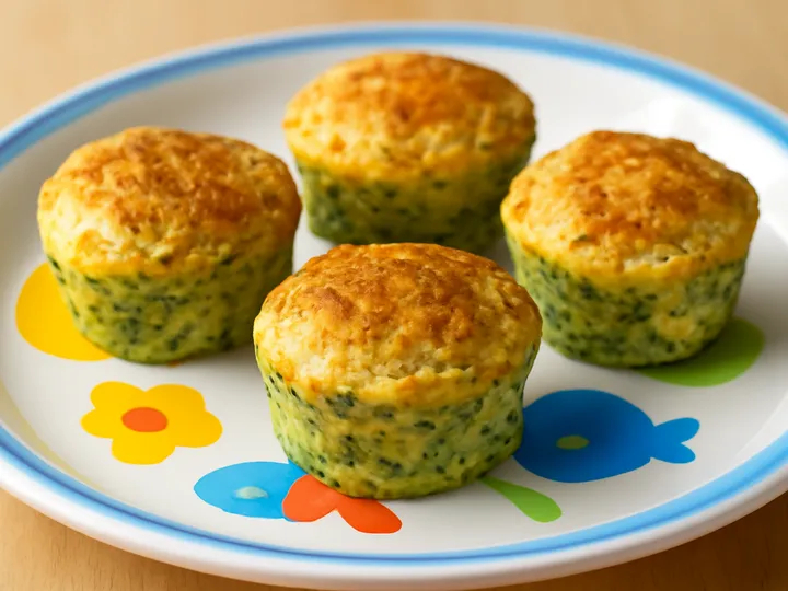 Round Zucchini Ricotta Bites with Golden Tops — The finished dish