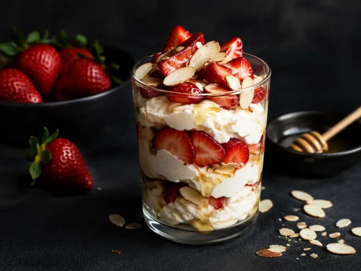 Strawberry Ricotta Parfait — The finished dish