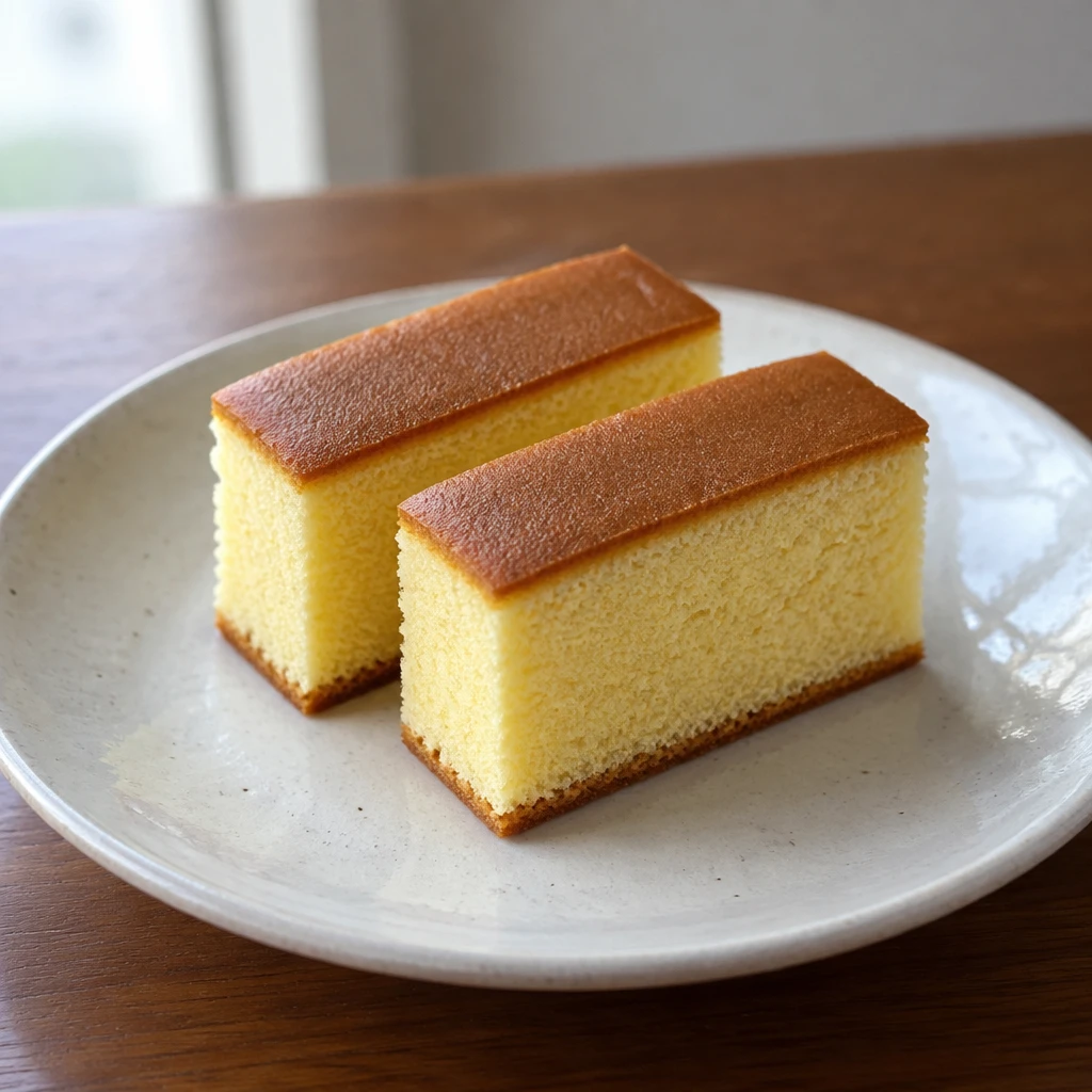 Individual Honey Sponge Cake (Kasutera) — The finished dish