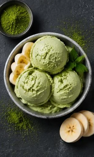 Matcha Banana Ice Cream — The finished dish