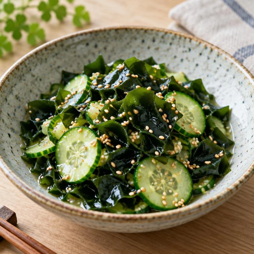 Sesame Seaweed & Cucumber Salad — The finished dish