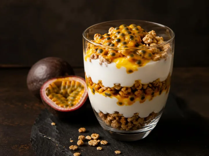 Passion Fruit Yoghurt Parfait — The finished dish