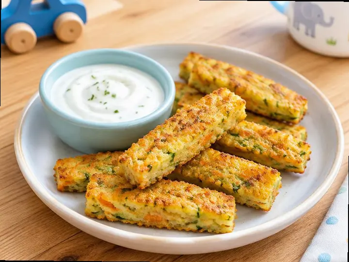 Fish Fingers with Green Peas (I-Kiribati style) — The finished dish