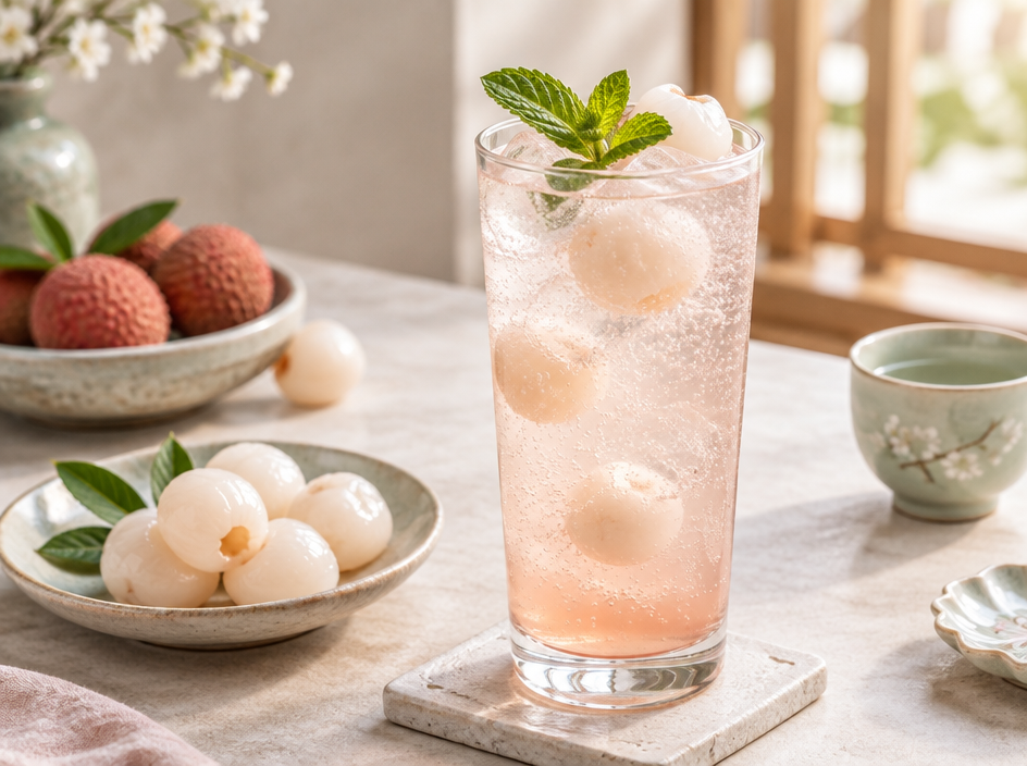 Korean Lychee Tonic — The finished dish