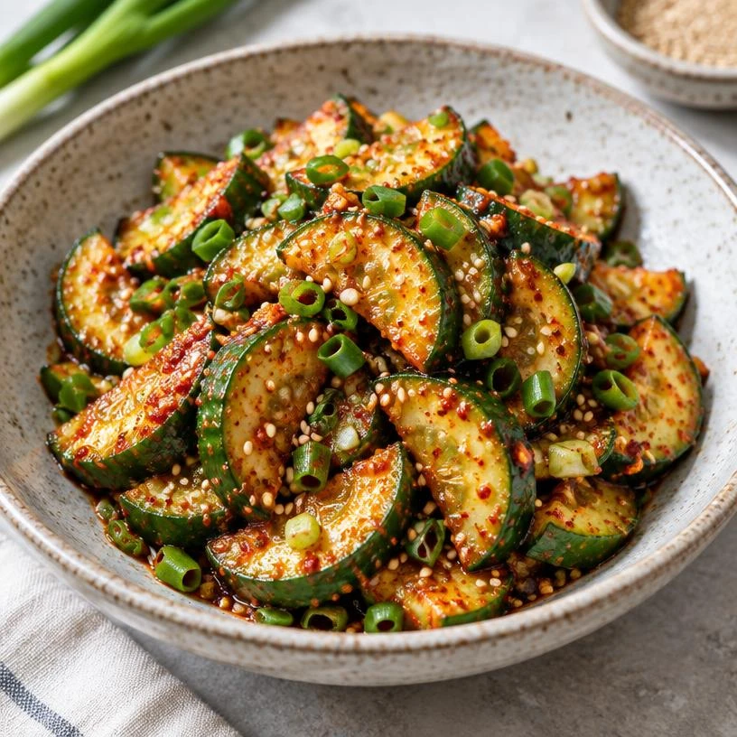 Spicy Cucumber Oi Muchim — The finished dish