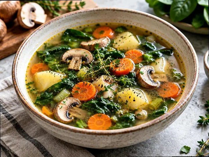 Taguella with Vegetable Broth — The finished dish