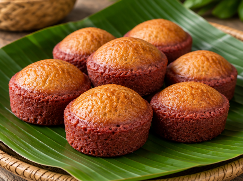 Red Rice Mofo Gasy — The finished dish