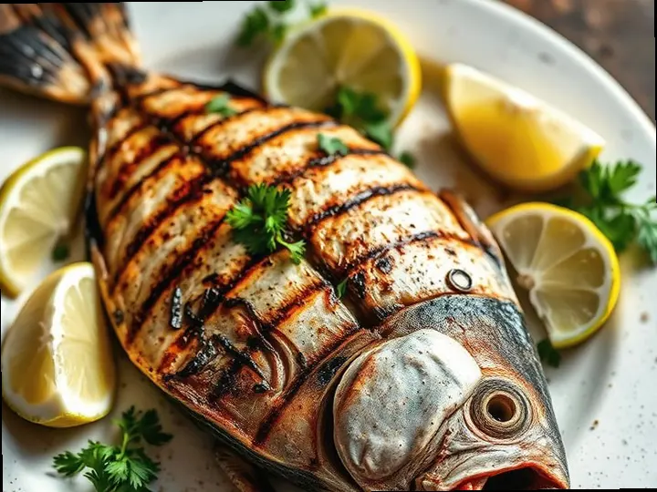 Ikan Bakar with Ulam — The finished dish