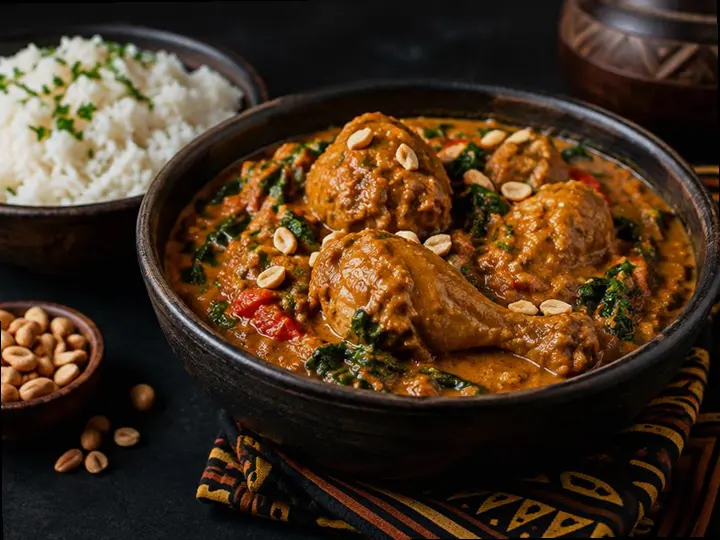 Tigadegena Peanut Stew — The finished dish