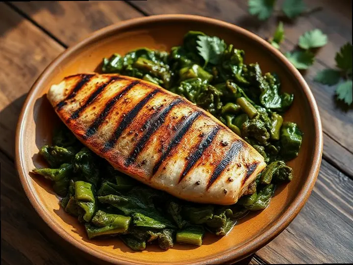 Steamed Kūmara & Watercress Plate — The finished dish