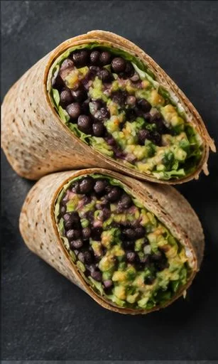 Black Bean & Avocado Wrap — The finished dish