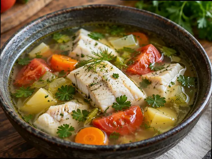Caldo de Piedra Fish Broth — The finished dish