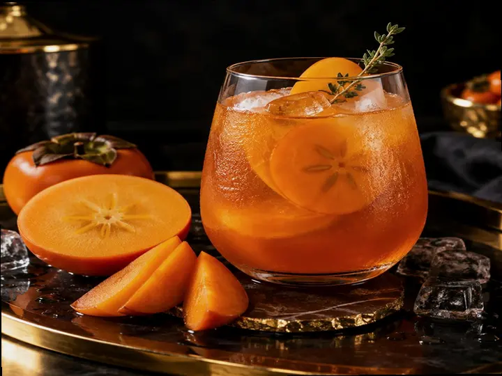 Khalkha Persimmon Herb Spritz — The finished dish