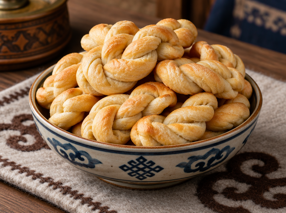 Oven-Baked Boortsog — The finished dish