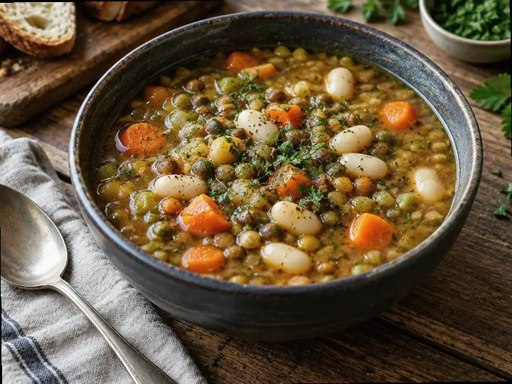 Harira Lentil Soup — The finished dish