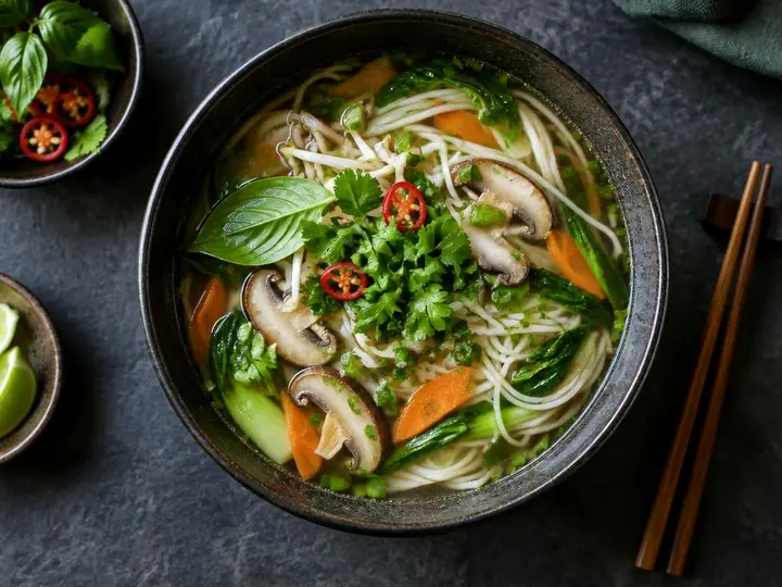 Thukpa Noodle Soup — The finished dish