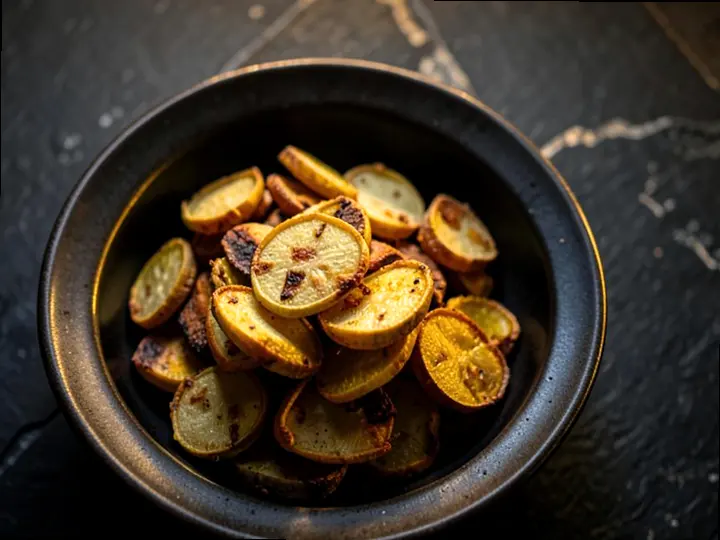 Kumara Crisps with Horopito — The finished dish