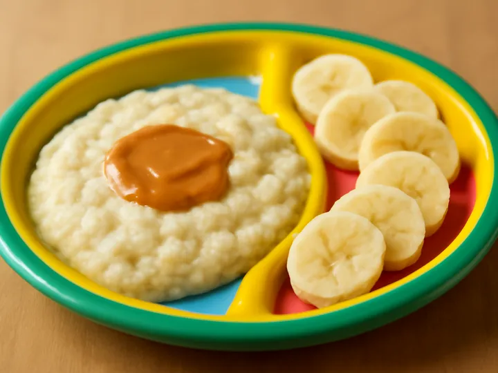 Creamy Millet Bowl with Banana Crescents — The finished dish