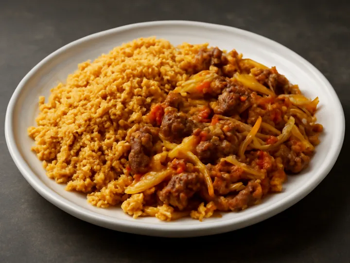 Crumbly Brabisko with Cabbage Strips and Beef — The finished dish