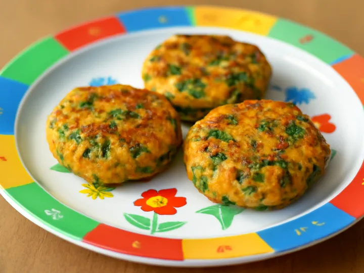 Green-Flecked Sweet Potato Fish Cakes — The finished dish