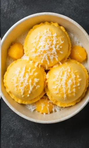 Mango & Coconut Nice Cream — The finished dish